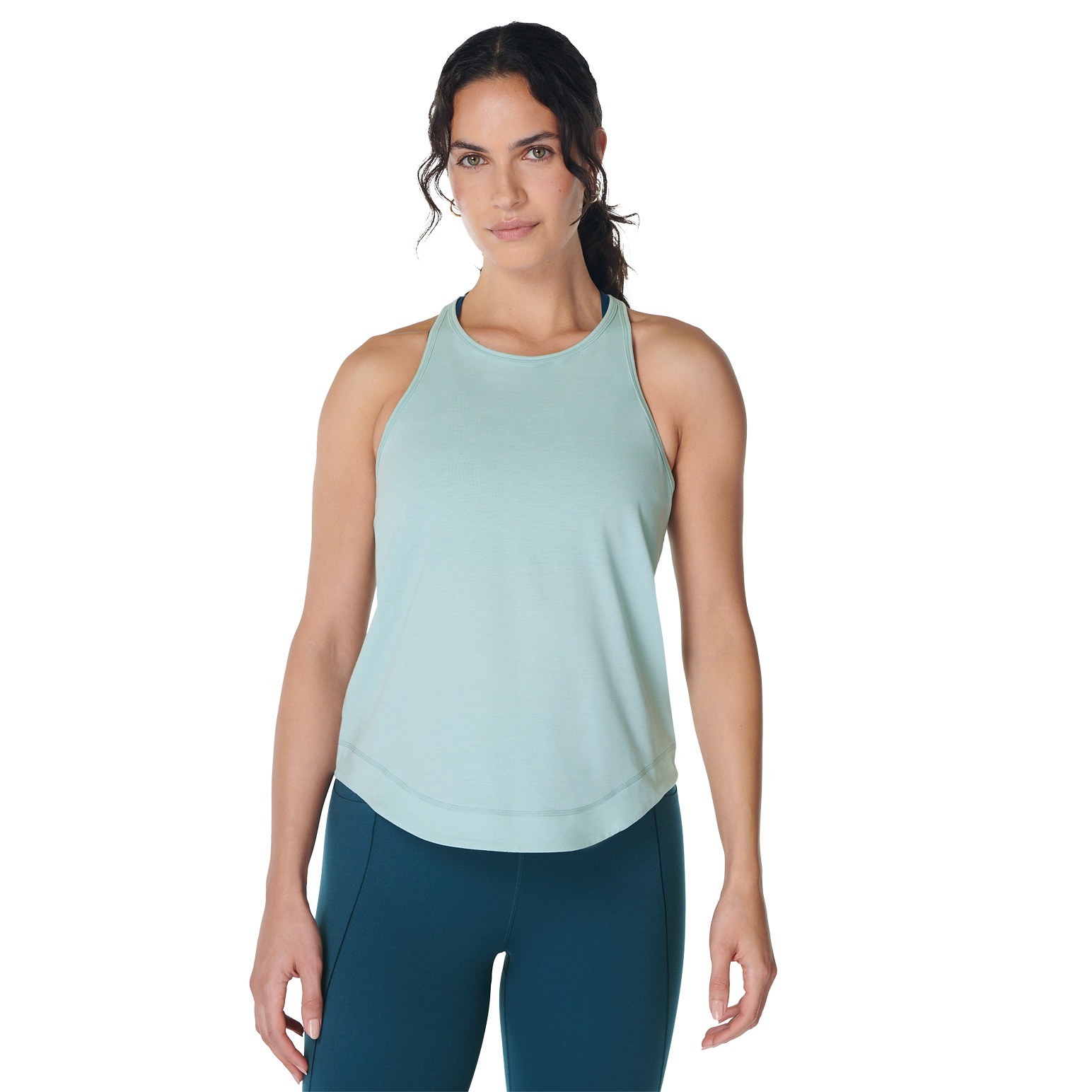 Sweaty Betty Breathe Easy Run Tank Top Muted Teal Blue